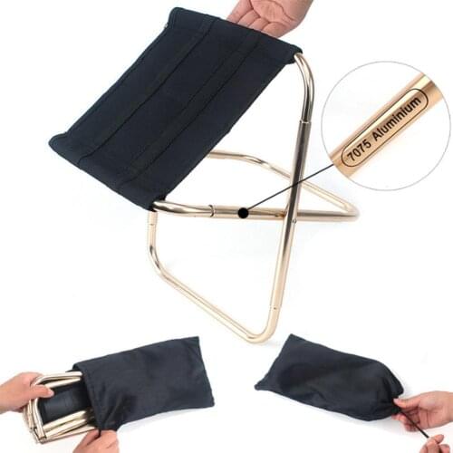 Aluminum Alloy Portable Folding Chair Outdoor Camping Fishing Chair Picnic Barbecue Train Stool Seat Camping Pony