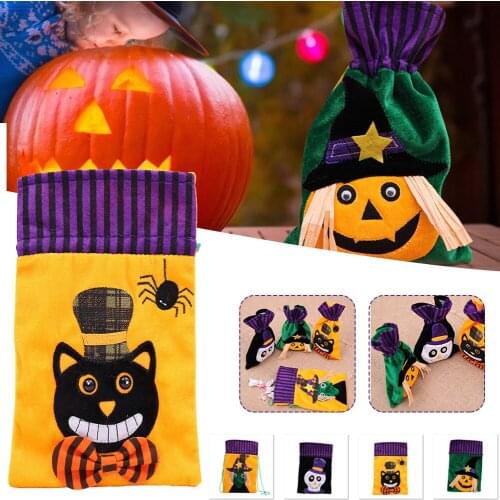 Halloween Beam Port Drawstring Bag Sack Party Candy Kid Gift Bags Pouch Cute Drawstring Storage Bag Holiday Party Decorations