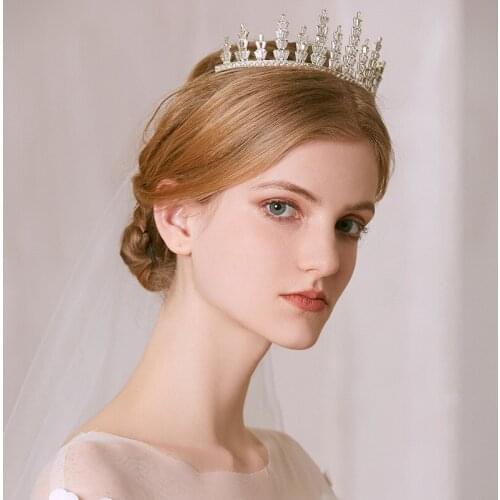 Bridal Crystal Wedding Tiaras Baroque Rhinestones Hair Jewelry Party Crowns Women Headpiece Crown Bride Wedding Hair Accessories