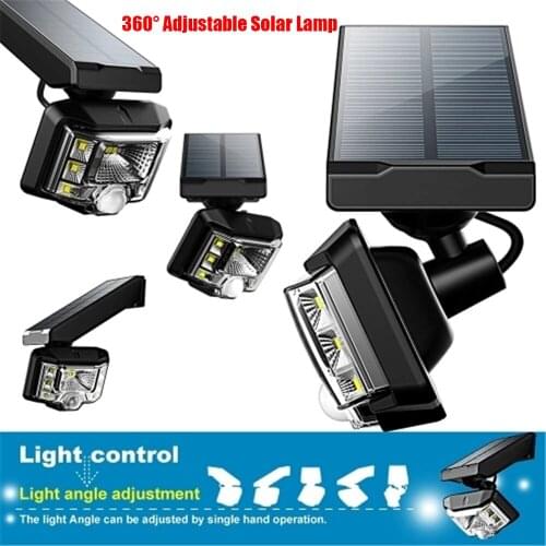 LED Solar Lights Powered Wall Mounted Spotlight 360° Adjustable Wirelessly Motion Sensor Secure Light Wall Lamp