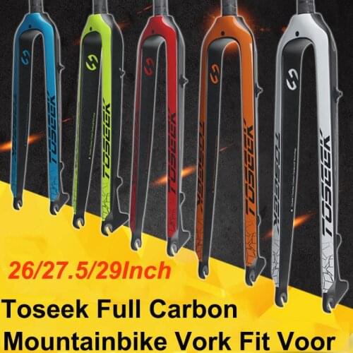 Toseek Bicycle Fork Full Carbon Mountain bike Vork Fit Voor 26 / 27.5 / 29 Inch Mtb Fietsen Onderdelen 28.6 Mm fiets Harde Vork
