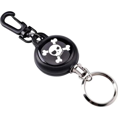Retractable Keychain EDC 60cm Steel Wire Rope Retractable Carabiner Recoil Keyring for Camping Hiking