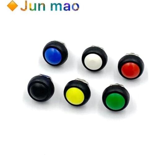 1Pcs 2Pin Mini Switch 12mm 1A waterproof switch pbs33b 12v momentary Push button Switch reset Non-locking pbs-33b