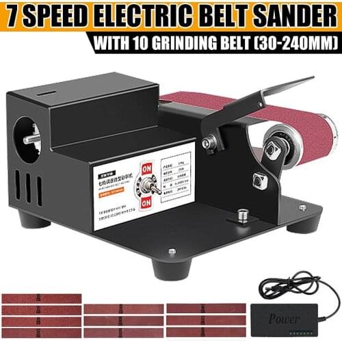 250W DIY Polishing Grinding Machine Cutter 7-Speed Adjustment Edges Sharpener Multifunctional Grinder Mini Electric Belt Sander
