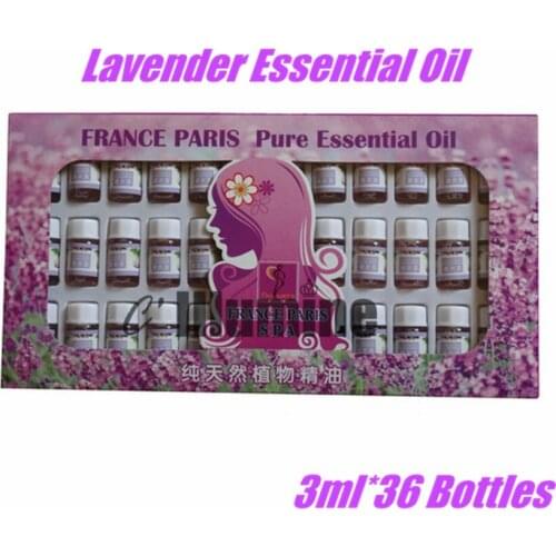 3ml *36 Bottles Lavender Water Soluble Essential Oil Scars Repair DIY Aromatherapy Spa Humidifier Air Cleaning