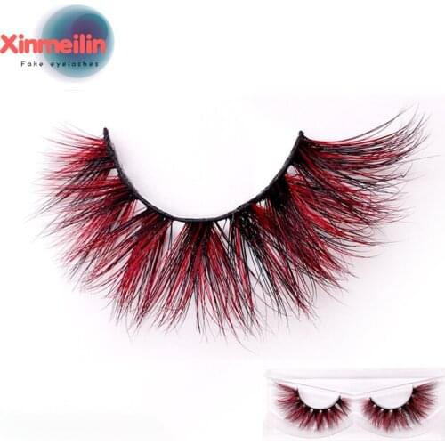3D color mink fake lashes Halloween Party makeup colored individual dramatic Cosplay false eyelashes colorful Extension tools