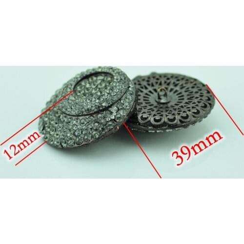 Free shipping Hi-Q craft supplies metal rhinestone embellishments sewing buttons for fur coats ,clothing ,wedding accessories