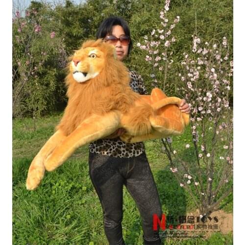 Big new creative lovely lion toy stuffed simulation lying lion doll plush toy gift about 110cm 2410
