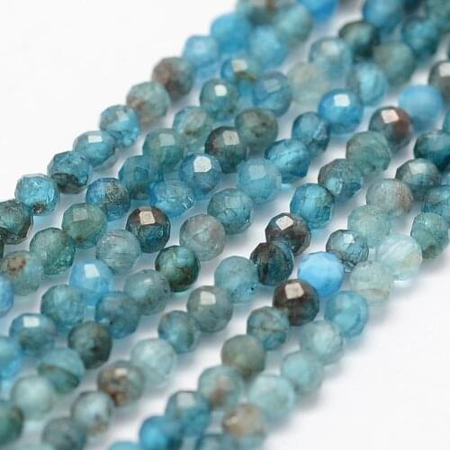 3 Strand Faceted Natural Apatite Round Beads 2mm For bracelet necklace Strands DIY jewelry making,about 175pcs/strand