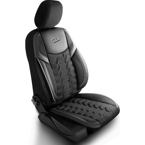 Panda Case Berlin Series Jacquard Fabric Car Seat Cover Full Set black and red front and rear seat cover Set