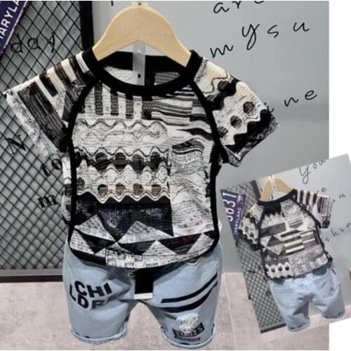 Toddler Kids Baby Boy Hollow T-Shirt + Shorts Pants Set Children Summer Clothing 2PCS Outfits Short Sleeve Clothes 2-6Year