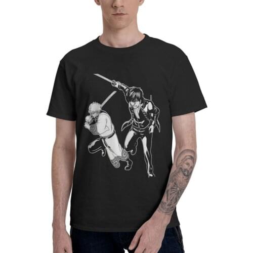 Gintama T Shirts Men Short Sleeve Cotton T-shirt Gin Tama Samurai Manga Tee Tops Graphic Tshirts Gift Idea