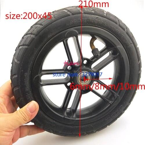 High quality wheels with 6-10mm inner hole 200X45 wheels 8 inch casters with tires and inner tubes for motorcycle parts electric