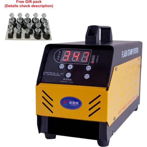 3pcs lamps automatic digital photosensitive flash stamp machine kit self-inking making seal with free gift pack