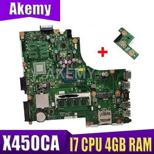AKemy X450CA motherboard With I7 CPU 4GB memory mainboard REV 2.0 For ASUS X450CA X450CC A450C X450C laptop motherboard Tested