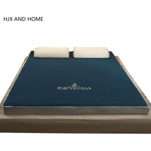 HJX Natural sponge filling mattress 6-9cm Thicken Single double size Slow rebound comfort stereoscopic student dormitory Tatami