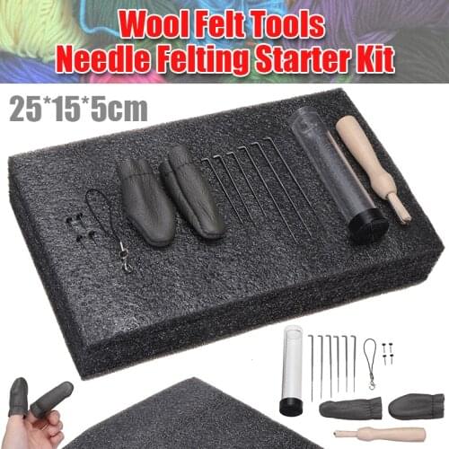 14pcs Needle Felting Starter Kit DIY Craft Needlework Poke Needle Felting Accessories Crafts Parts