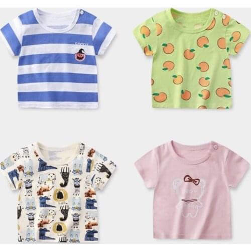 New 2021 Summer Childrens Clothing Toddler Short Sleeve T-shirt Kids Boys Grils Tops Tees Baby Cotton Clothes T Shirt