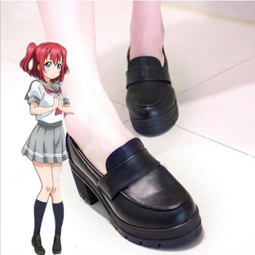 Japanese Anime Love Live Sunshine Cosplay Shoes Takami Chika Girls JK Shoes Love Live Aqours School Uniform Shoes for Women