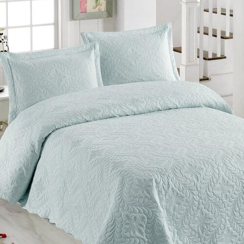 My blanket Ivy Light Green Double Personality Microfiber Quilting Bed Cover Washable & Ironed Fabric Air Receiving Capability