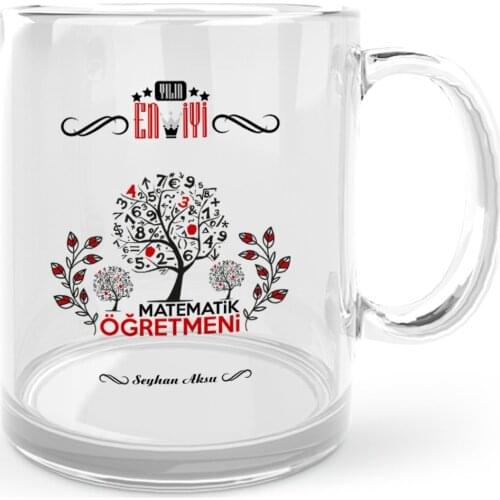 Personalized Math Teacher Of The Year Best Glass Mug Cup