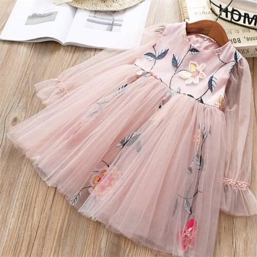 Girl Dress Spring New Fashion Casual Lace Chiffon Flower Kid Children Clothing Girl Princess Dress Kids Dresses For Girls