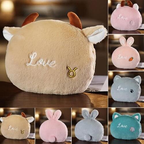 Animal Shaped Hand Warmer Soft Pillow Plush Toy Stuffed Doll Home Sofa Decor Pillow Plush Toy Winter Warm Hand Pillow Gifts