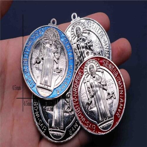 Religious St. Benedict Cross Medal Character Benedict Medal Holder Charm Mixed Color St. Benedict.20pcs