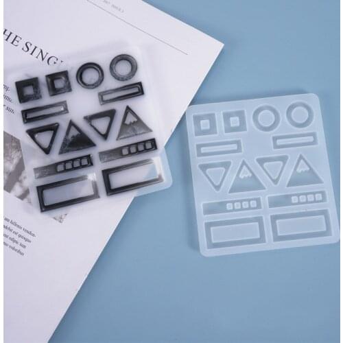 DIY pendant resin mold earrings pendant crystal epoxy mold homemade jewelry whole plate earring silicone mold