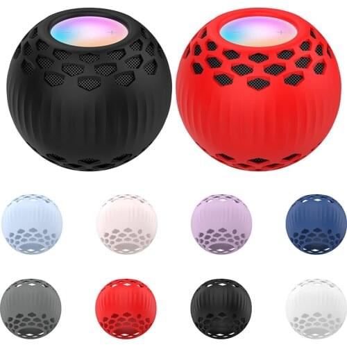 Silicone Speaker Case Soft Protective Shell Anti-Fall Dustproof Audio Protector Cover for Apple Homepod Mini Speaker