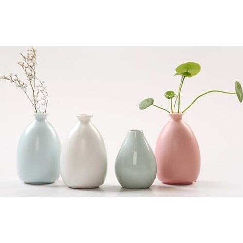 Modern fashion ceramic vases Blue,pink,yellow,white Flower Vase ceramic vases desk Classic crafts Household Wedding Decoration J