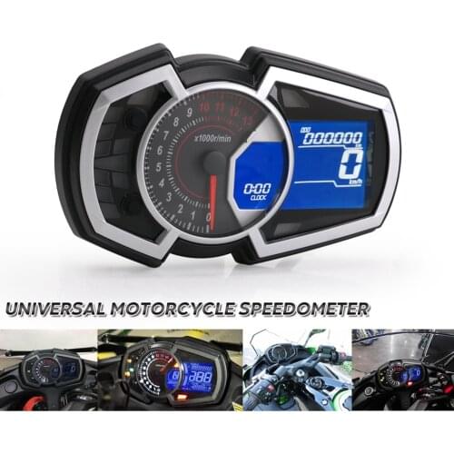 Digital Indicator Tachometer Motorcycle Odometer Speed Fuel Gauge 13000RPM LCD Fuel Meter Motorcycle Instrument Speedometer