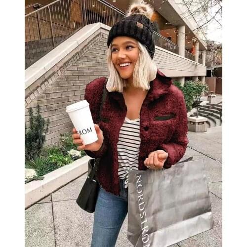 Mazefeng Faux Fur Warm Coat Furry Outwear Women Sexy White Pocket Female Teddy Coat Autumn Fake Fur Short Jacket Coat Winter