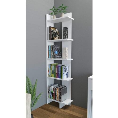 Decorfim Corner Bookshelf Dark Bookshelf With 5 Shelves Hall Decoration Home Decoration Home Supplies Shelf Bookshelf