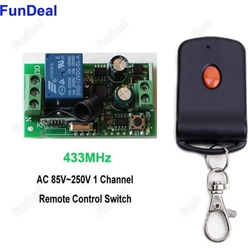 433Mhz Universal AC 220V Radio Controller RF Mini Wireless Push Remote Control Switch 1 CH relay Receiver Module and Transmitter