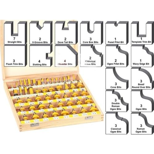 High Quality 50PCS 1/2 Shank Woodworking Cutting Tools 12.7mm Engraving machine bits Engraving bits Slotted knife router bit