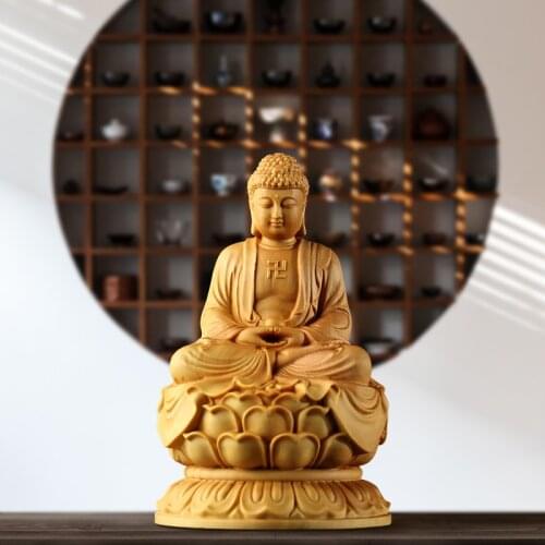 10CM Japan Budha Sakyamuni Statues Pure Wood Sculpture Buddha Dharma Statue Solid Buddha Budas Decoracions Estatua Home Decor
