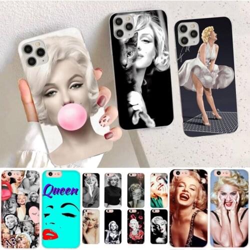 YNDFCNB Marilyn Monroe With a Cat Phone Case for iPhone 11 12 pro XS MAX 8 7 6 6S Plus X 5S SE 2020 XR case