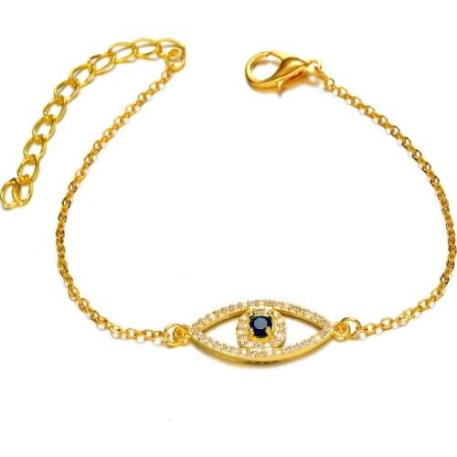 New Fashion Three Colors Micro-Inserts Cubic Zirconia Charm Womens Bracelets Classic Evil Eye Charm Bracelets Gift Jewelry