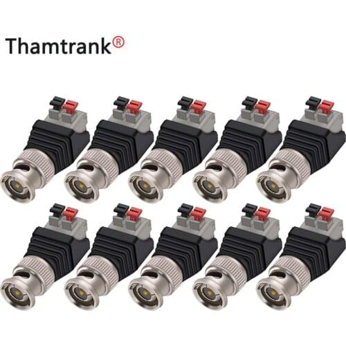 10PCS Terminal Camera CCTV BNC male UTP Video Balun Connector Cable Adapter Plug Pressed connected for CCTV Camera