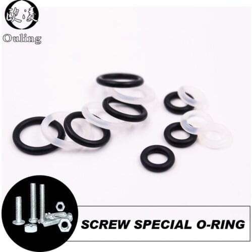 20pcs M3 M4 M5 M6 M7 M8 M9 M10 White Silicon Black NBR O-ring Seals Screw Washer Rubber Washer Gasket Ring Assortment Gaskets