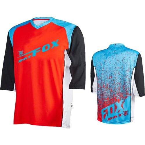 2021 Motorcycle Mountain Bike Team Downhill Jersey BAT Fox MTB Offroad MX Bicycle Locomotive Shirt Cross Country Mountain Bike