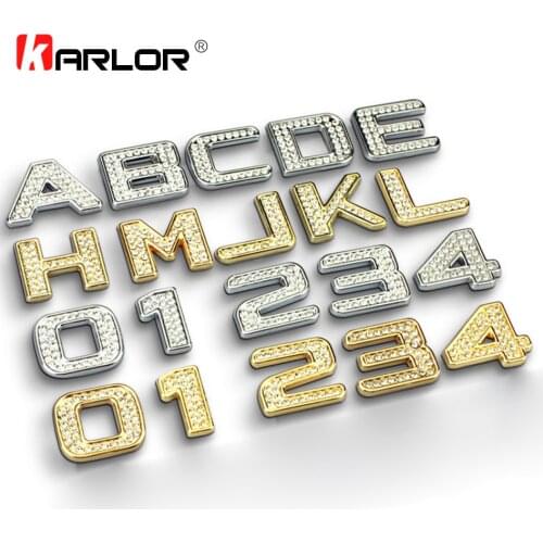 3.2cm Luxury Bling Metal Crystal Diamond Badge Decals Car Letter Alphabet Sticker Emblem DIY 3D Metal Custom Auto Decoration
