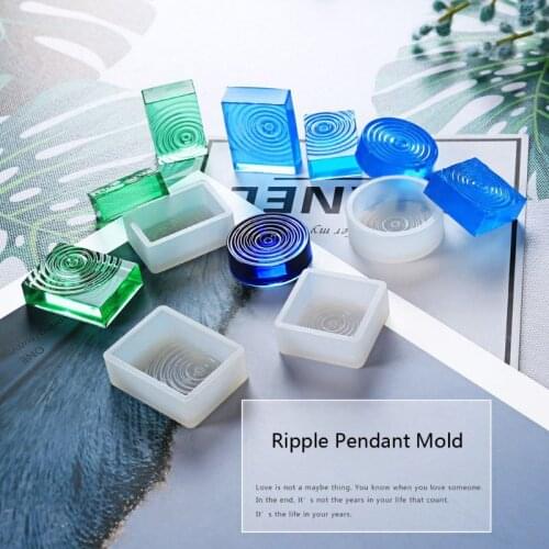 4Pcs DIY Water Ripple Clear Silicone Molds Water Wave Pendant Casting Molds