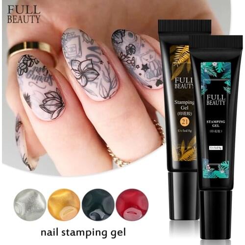 8ml Gel Nail Polish Nail Stamping Gel Black Gold Print For Manicure Decor Soak Off Varnish Oil for Nail Stamp Template CH1916-1