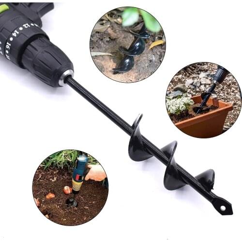 9/18 Inche Garden Auger Spiral Drill Garden Spiral Hole Drill Bit Plante Drill Auger Gardening Planting Ground Drill Garden Tool