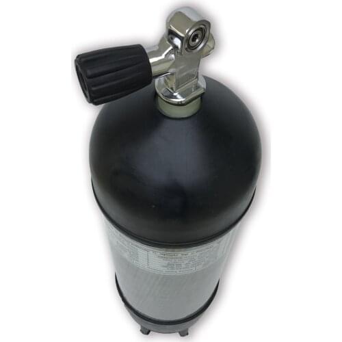 AC10951 Hpa 9L PCP Paintball Tank & Diving Valve & Rubber Cover For Carbon Fiber Air Tank 4500Psi For Scba Breathing Apparatus