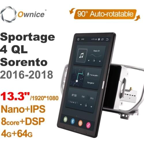 1920*1080 Ownice Android 10.0 for Kia Sportage 4 QL Sorento 2016 - 2018 Car Radio Auto Multimedia head Unit 13.3" IPS Rotatable