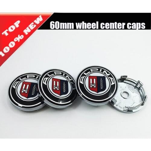 Car Accessories 4pcs/set alpina logo 60MM PVC Base Wheel Dust-proof emblem covers for alpina E60 E90 F10 F30 F15 E63 E64
