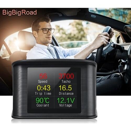 BigBigRoad For Mercedes Benz B GLS GL Class W246 X166 Car Hud OBDII Computer Windscreen Projector Head Up Display Speed Warning